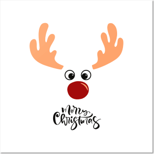 MERRY CHRISTMAS RUDOLPH THE RED NOSED REINDEER Posters and Art